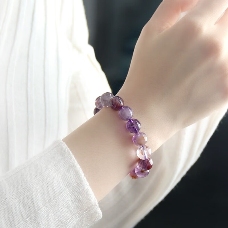 Natural amethyst, Nine Purple Fire Bracelet,Amethyst,wuxing implied meaning Cognitive awakening Mentor magnetism Wisdom-romance balance