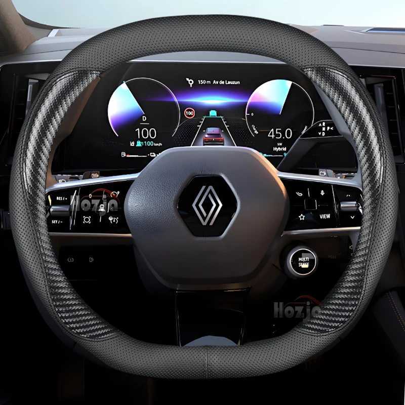 Leather Car Steering Wheel Cover for Renault Espace Austral Rafale Scenic Megane E-Tech 5 2024 2025 Auto Interior Accessories R250603