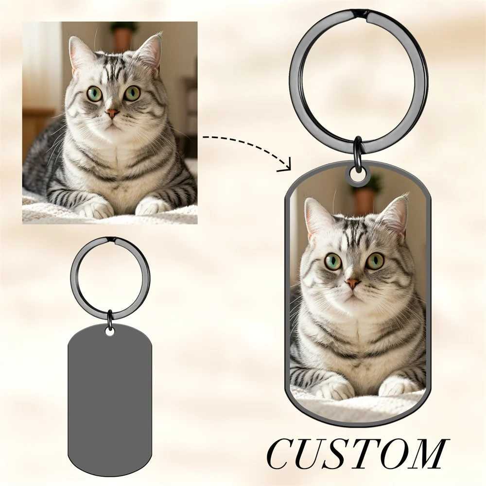 My Shape Custom Photos Keychains Stainless Steel Keyring Rectangle Heart Shape Personalized Picture Key Holder Jewelry GiftsXJ250602