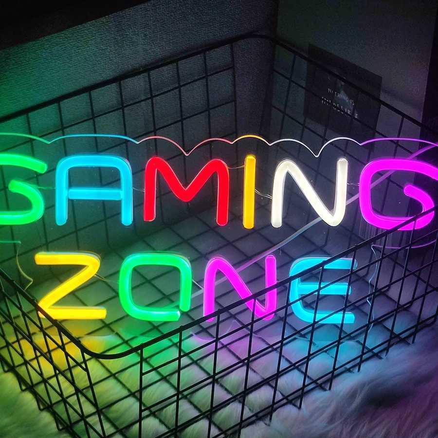 Gaming Zone Neon Sign LED Color Letter Light Used for Game Area Sign Bedroom Home Club Man Cave Decor Gifts for Friends. XJ250602