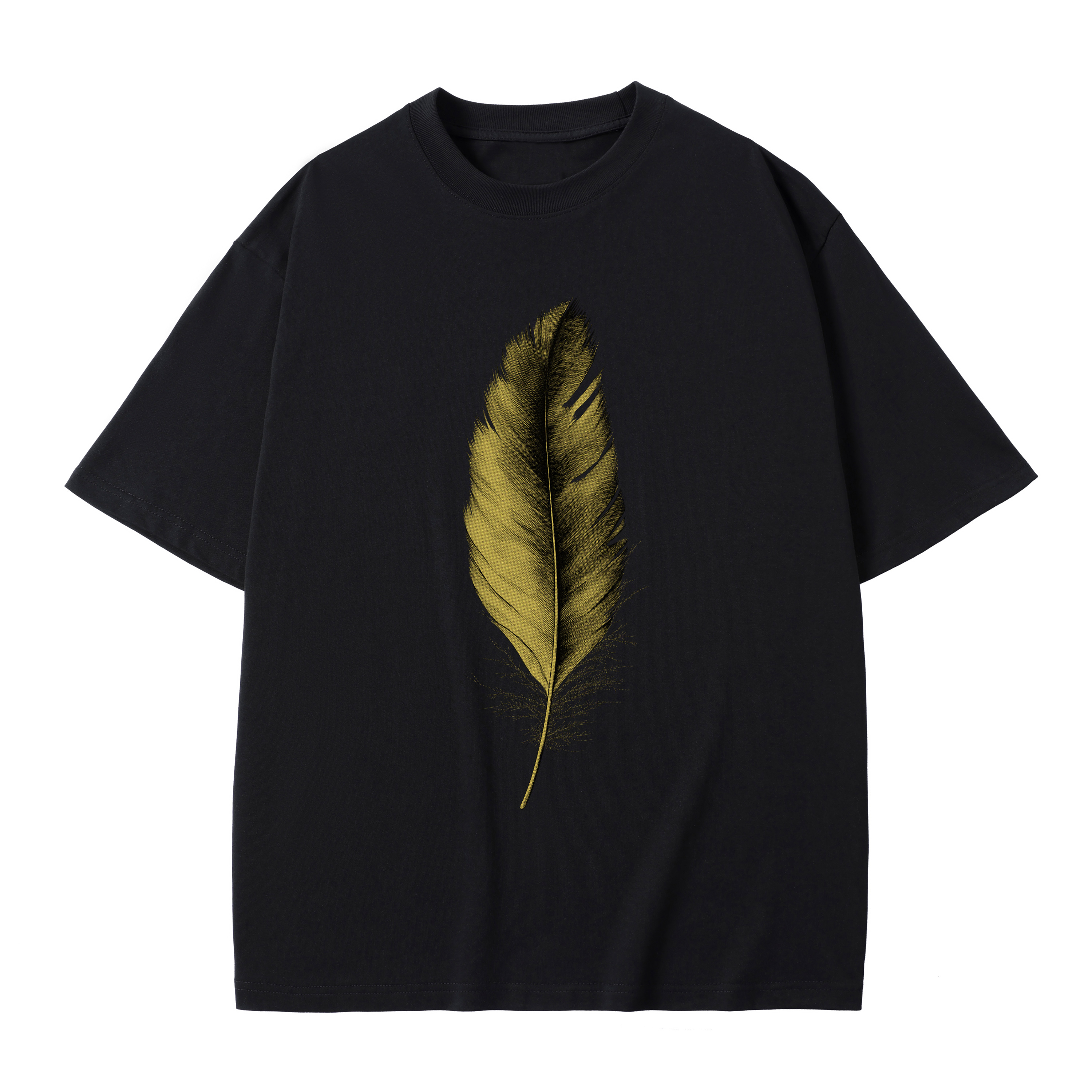T-shirt men's top designer cotton T-shirt Golden Feather short sleeved clothing high-quality fashionable T-shirt BROADTRUE