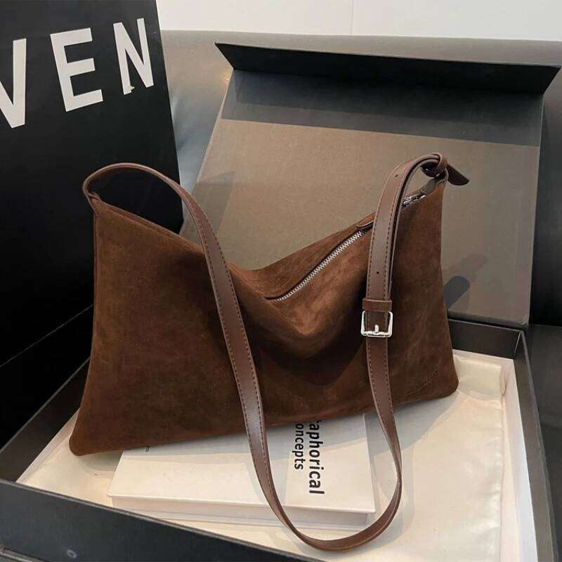 Bags Designer Women's Slouchy Vintage Frosted Suede New Fall/Winter Shoulder Underarm Simple Tote Large Capacity Commuter Bag