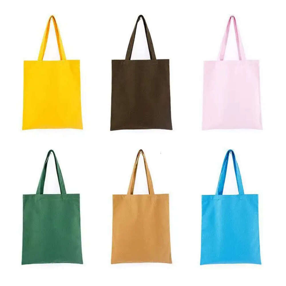 Colorful Multiple Colors Large Capacity Canvas Modern Simple Blank Tote Bag