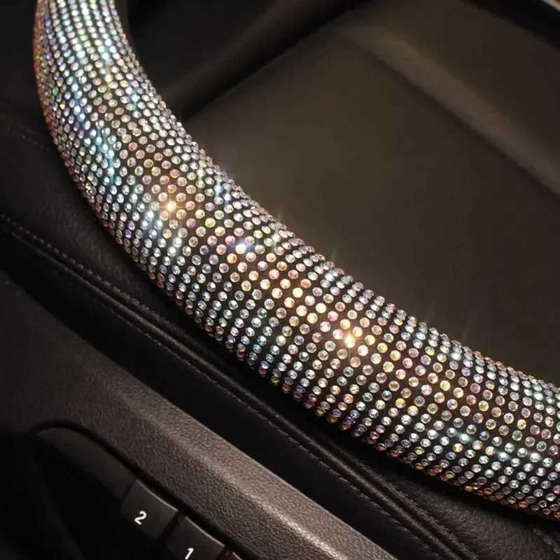 Car Steering Wheel Cover With Crystal Diamond Sparkling Auto Vehicle Decoration Protector Steering Car Wheel R250603