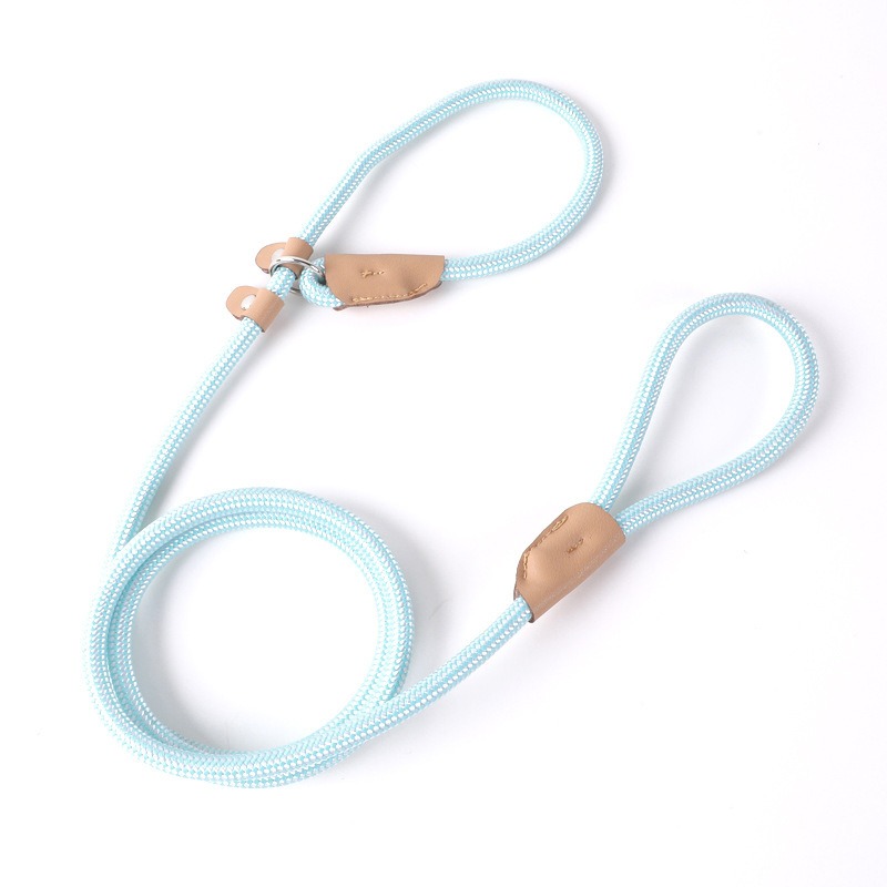 Braided P-Leash Dog Leash Training Slip Lead Anti-Pull Durable Nylon Pet Traction Rope for Small Medium Large Dogs