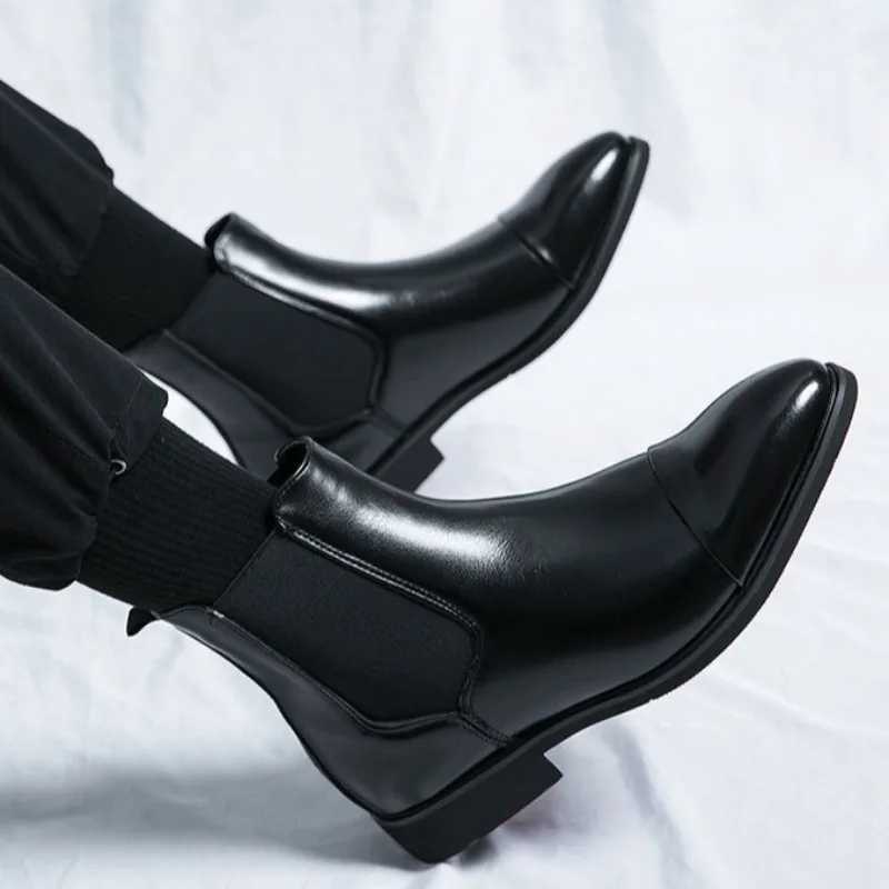 Handmade Chelsea Men Boots Classic Non-slip Short Boots FAshion Designer Casual Shoes for Men High End Business Shoes ManXJ250602