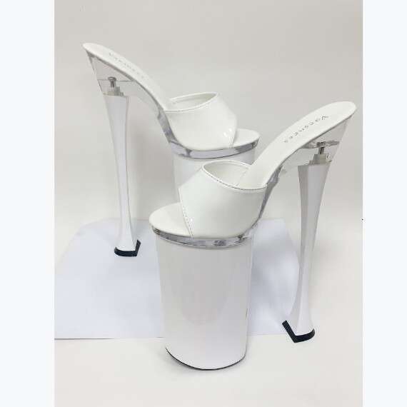 Super High Heels Hentian Nightclub Waterproof Platform Super High Heels 26Cm Car Model Slippers Women's Work Catwalk Pole Dance Shoes Platform Hi