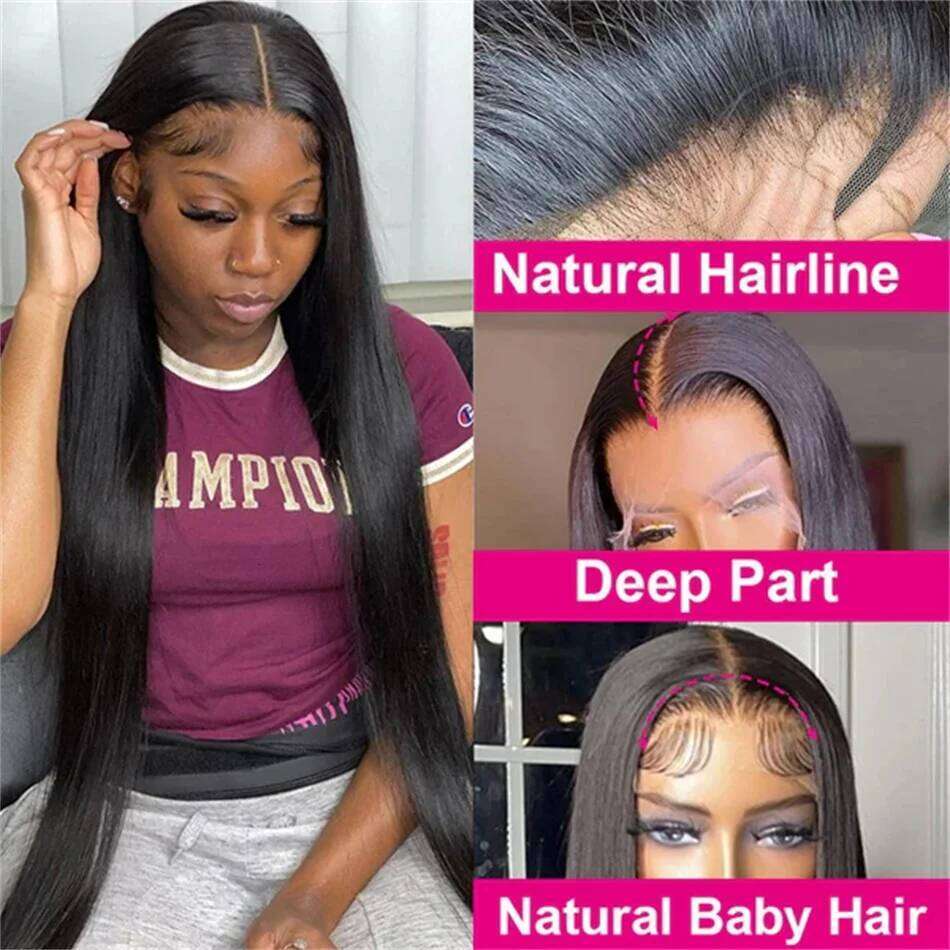 30 40 Inch Front 13x6 Hd Lace Frontal Wig 13x4 Bone Straight Human Hair Wigs For Black Women Remy