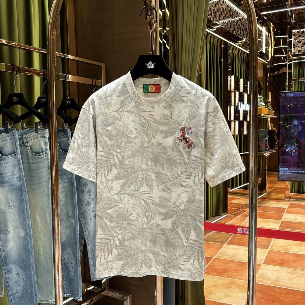 2025 Summer New Men's Fill in New Luxury Summer Trend Short Sleeve T-shirt Men's Loose Designer Casual Half Sleeve T-shirt Versatile Style R