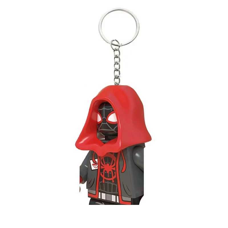 Movie Cosplay Keychain Gwen Peripheral Creative Cartoon Spider Character Building Blocks Pendant Bag Keychain Jewelry Y2K Gifts XJ250602