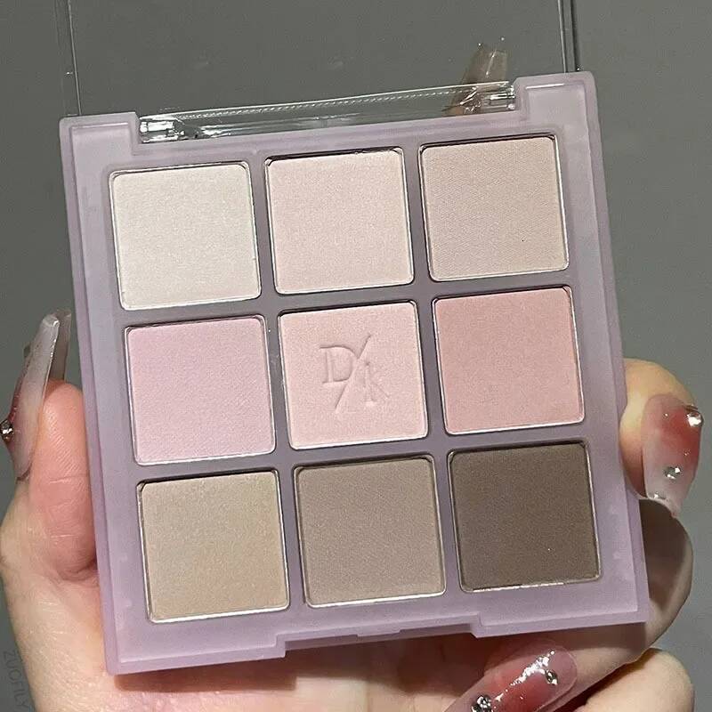 9-Color Eyeshadow Pallete Matte Gray Purple Pink Pigments Waterproof Long Lasting Natural Nude Eye Shadow Cosmetic