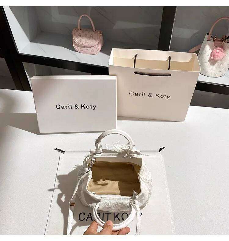 High Quality White Color Fashion Embroidery Cloud Women Handbag Beads Beaded Clutch Purse Shoulder Messenger Bag