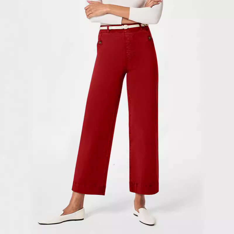 Loose Straight Wide-Leg Cropped Jeans B5