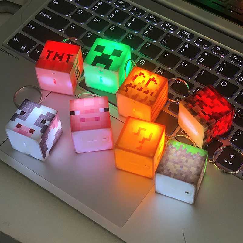 LED Keychain Birthday Gifts for Guests of the World Keychains Game Gift Cube Luminous Keychain Bag Pendant Car Keyring Gift for Kids XJ250602