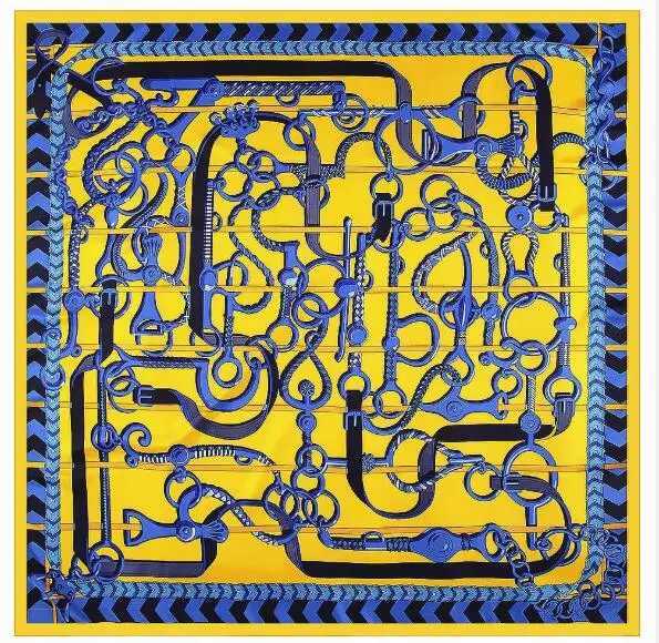 New Belt Saddle 130cm Square Scarf Luxury Brand Scarves For Ladies Twill Silk Scarf Woman Kerchief Shawl Scarves For Ladies W250602