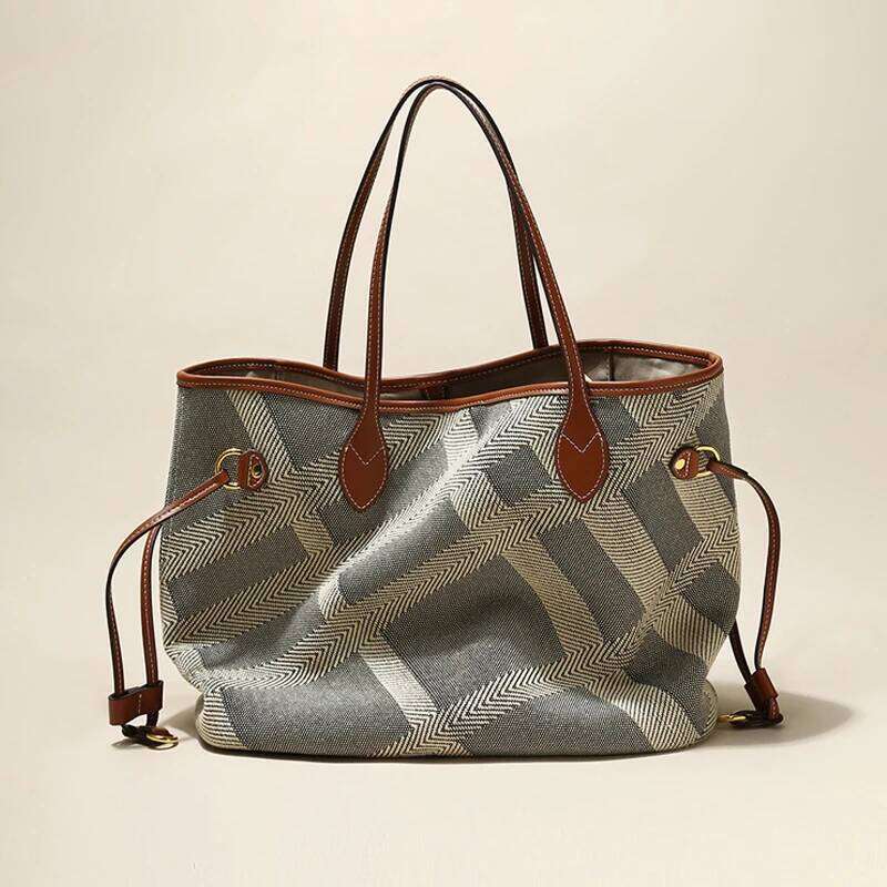 Elegant Ladies Durable Canvas Beach Tote 2025 Shopper Big Handbags And Purses For Female Designer Women's Shoulder Bag