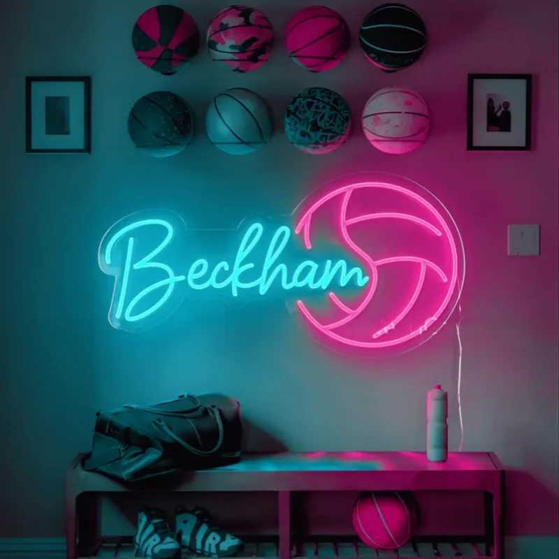 Custom Volleyball Name Neon Sign Gift for Kids Custom LED Neon Light Teen Personalized Gifts Wall Decor Volleyball ClubXJ250602