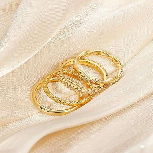 womens stackable zirconia thumb ring delicately designed with tarnishfree gold finish