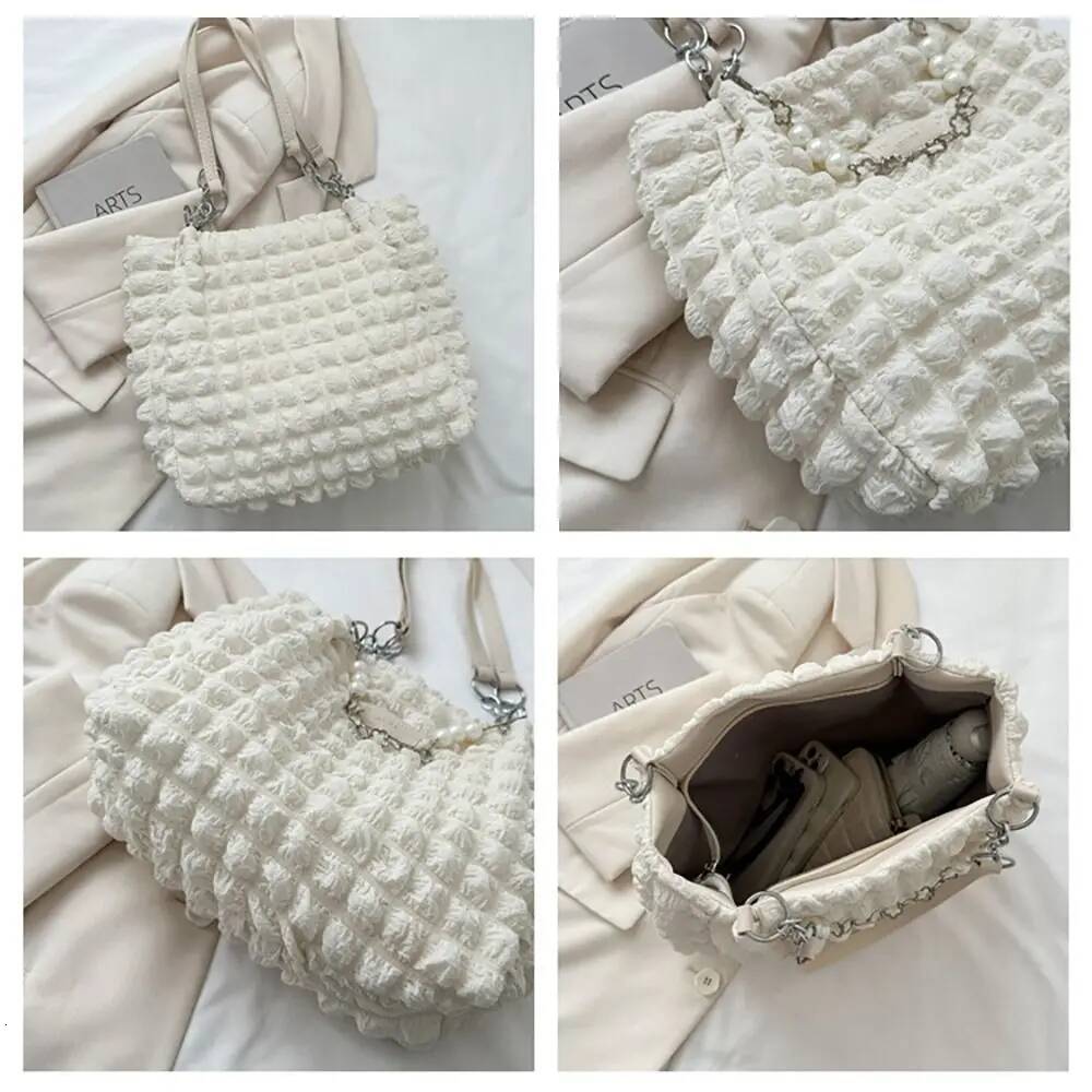 2025 new pleated cloud velvet cotton pad designer crossbody bag, quilted checkered shoulder bag suitable for women and girls shopping bag 4