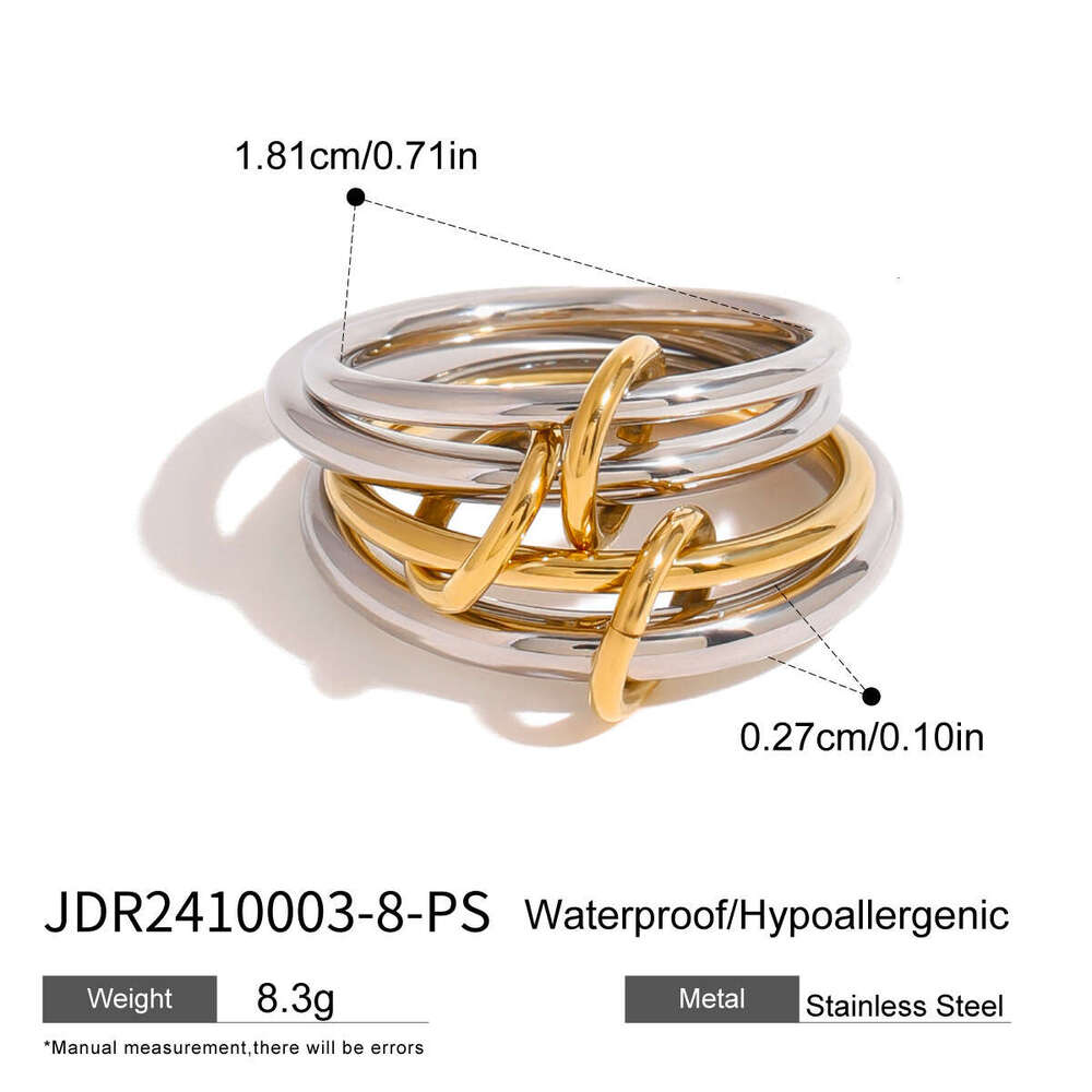 Jedding Stainless Stacking Plain Band High-end Sense Personality Ring Titanium Steel Jewelry Rings