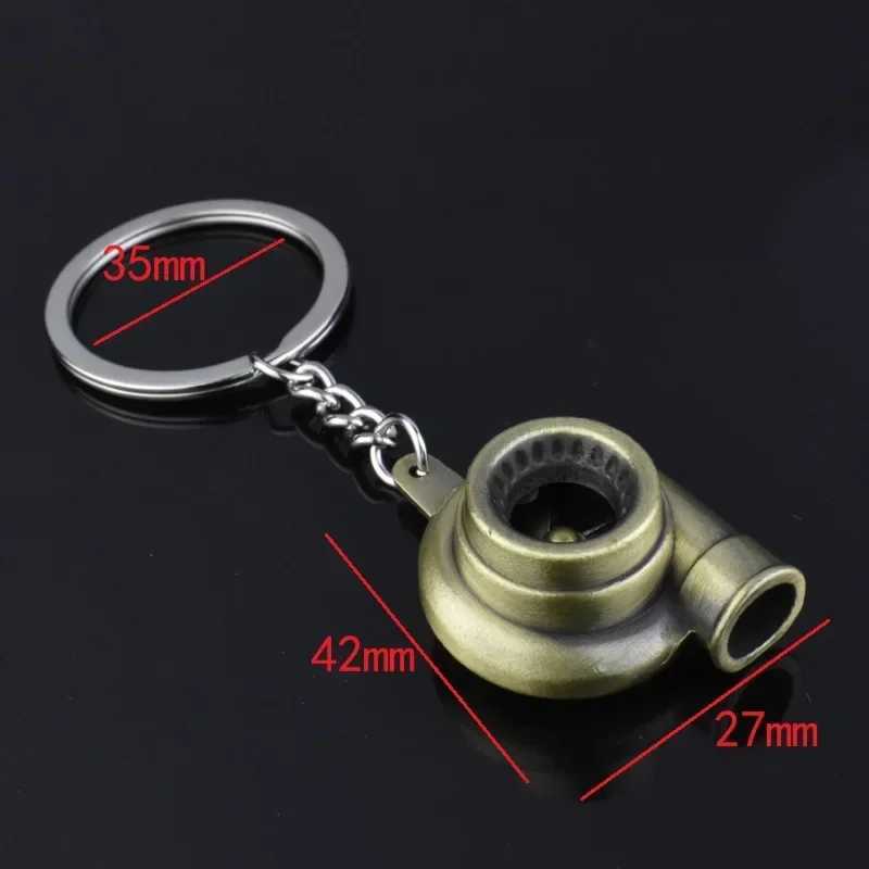Mini Turbo Turbocharger Keychain Spinning Turbine Key Chain Ring Keyring Keyfob Car Keyring Car Interior Accessories XJ250602