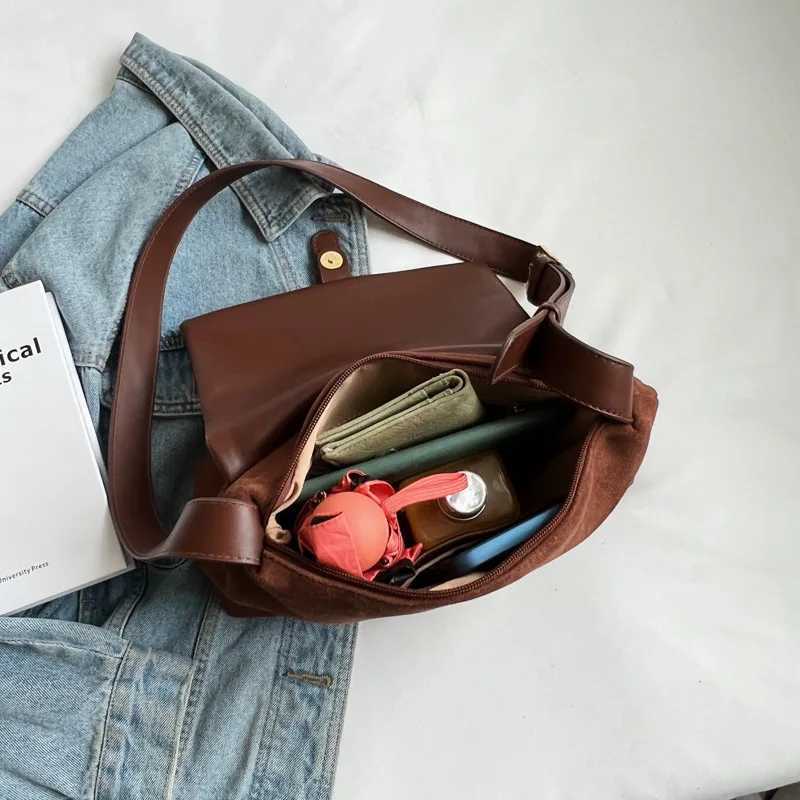 Women Suede Soft PU Leather Handbags Designer Fashion Messenger Bag Solid Color Shoulder Crossbody Bag W250602