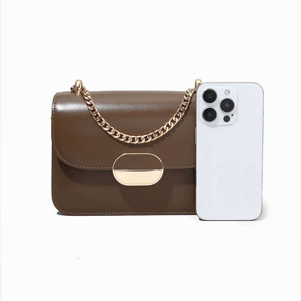 Genuine Leather Ladies Shoulder Underarm Bag Elegant Fashion Chain Sling Cowhide Women's Crossbody Bag