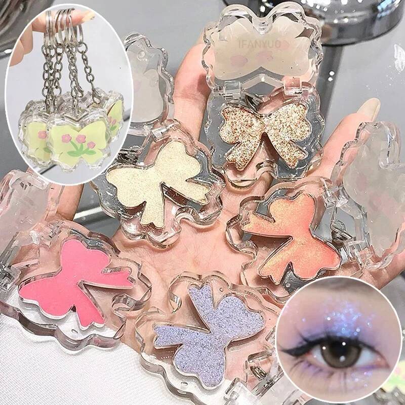 Butterfly Eyeshadow Palette Shimmer Pearlescent Lasting Fine Sparkling Sequins Eye Shadow Silkworm Brighten Pearly Highlighter