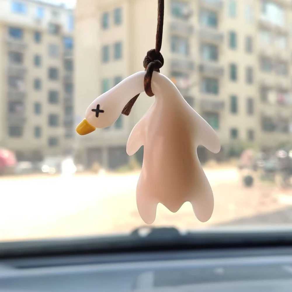 Funny Goose Keychain Roast Duck Rope Keyring Backpack Pendant Car Hanging Accessories Ultraviolet Color Change White Key Chain XJ250602