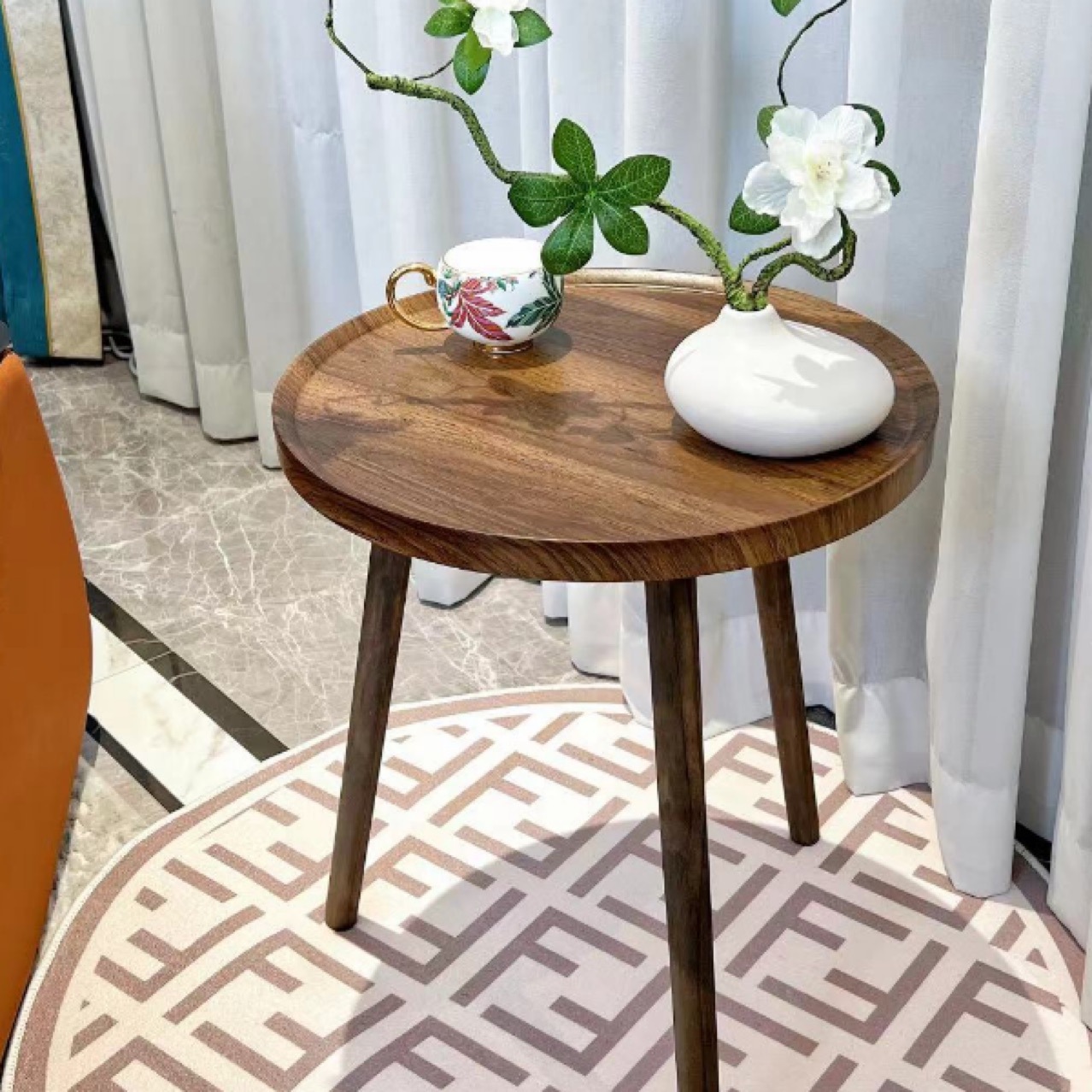 B6031 Small apartment living room home bedroom creative sofa side table oval tea table