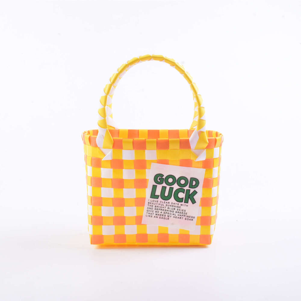 Gift Bag Internet Celebrity Plastic Woven Vegetable Storage Basket Handbag