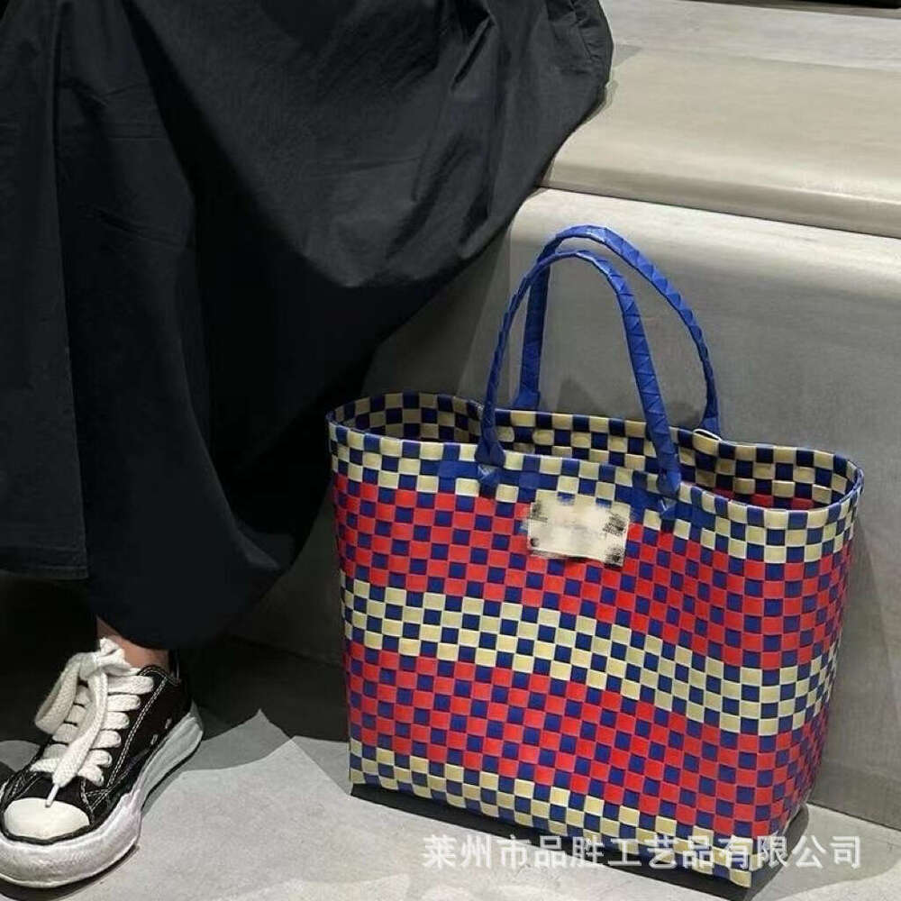 Large Capacity Handwoven Basket Open Shopping Daily Versatile Commuter Women's Shoulder Tote Bag