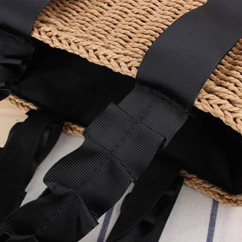 2025 New Simple and Portable Woven Handbag, Japanese and Korean Designer Series, Solid Color Straw Bag, Leisure Beach Bag, Women's Bag 3