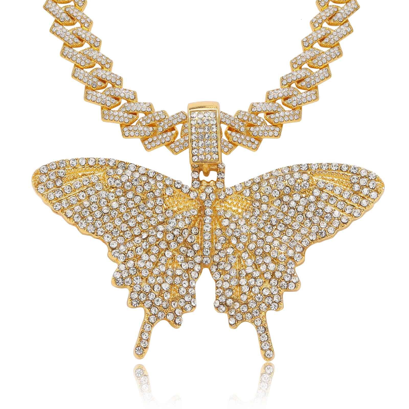 Ins Style Hip-Hop Moissanite Butterfly Pendant Full Diamond Mens Personality Ins Style Accessories Moissanite pendant