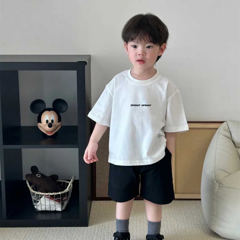 Trendy short-sleeved T-shirt childrens clothing pure cotton loose summer mens and girls casual wear T250603