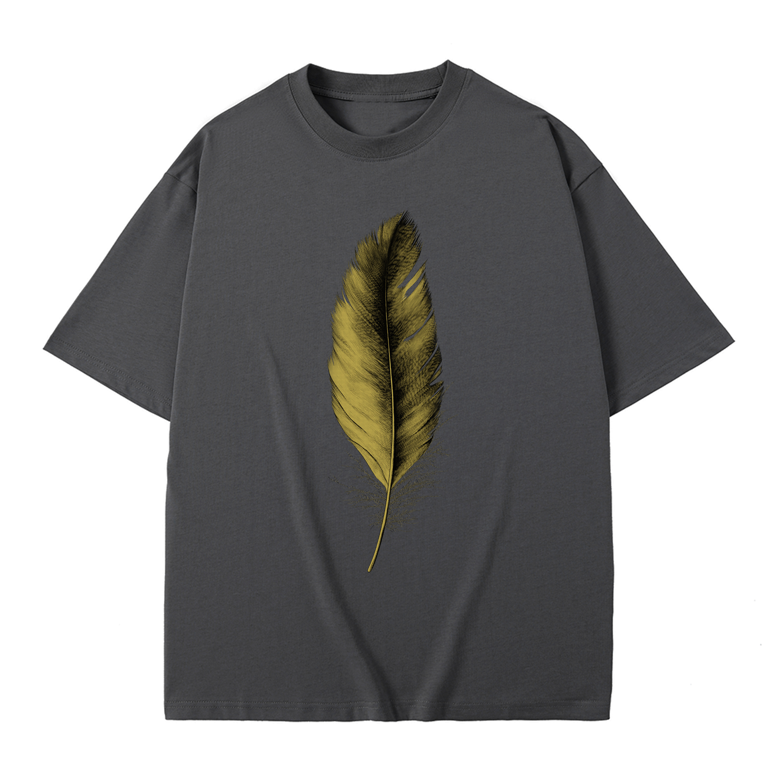 T-shirt men's top designer cotton T-shirt Golden Feather short sleeved clothing high-quality fashionable T-shirt BROADTRUE
