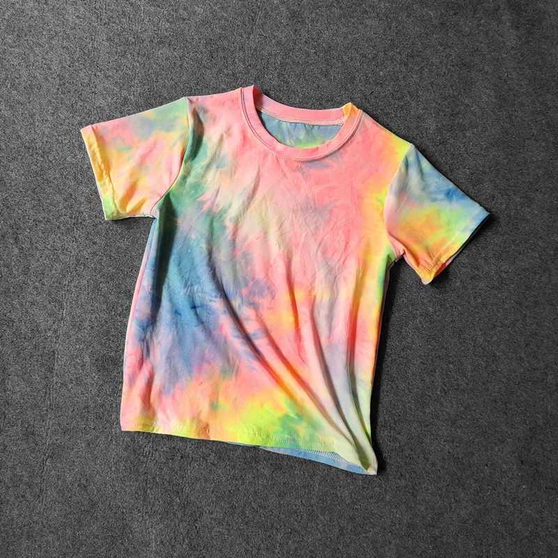 Kids Girls T-shirt Bright Fluorescent Color Tops Shirt Summer Children Casual Soft Comfortable T-shirt For Girl Clothing T250603