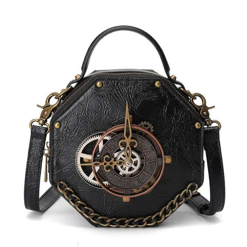 Steampunk Single Shoulder Vintage Women Handbags Gothic Messenger Crossbody Bag Ladies Rivet Top-Handle Bags Pack