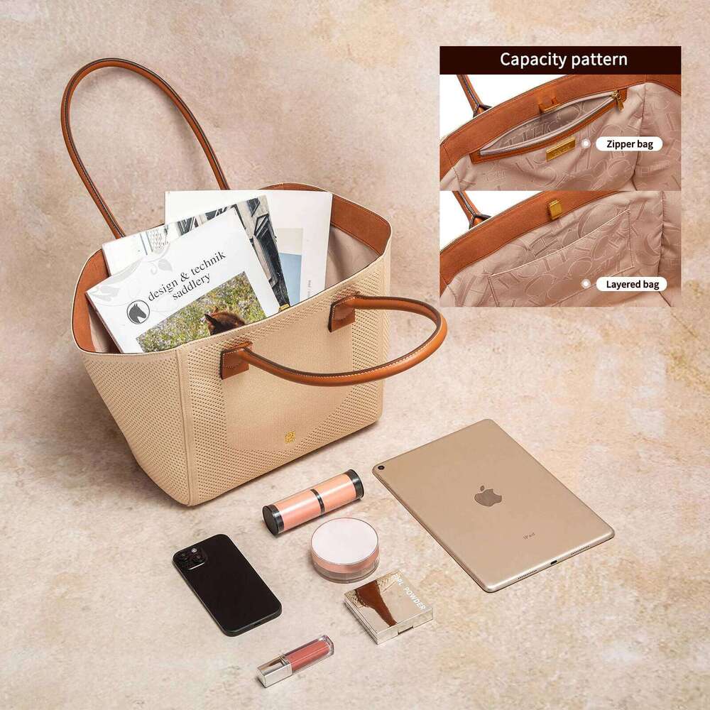 tote summer new fabric hollow design large capacity beach bag womens outdoor storage 250603