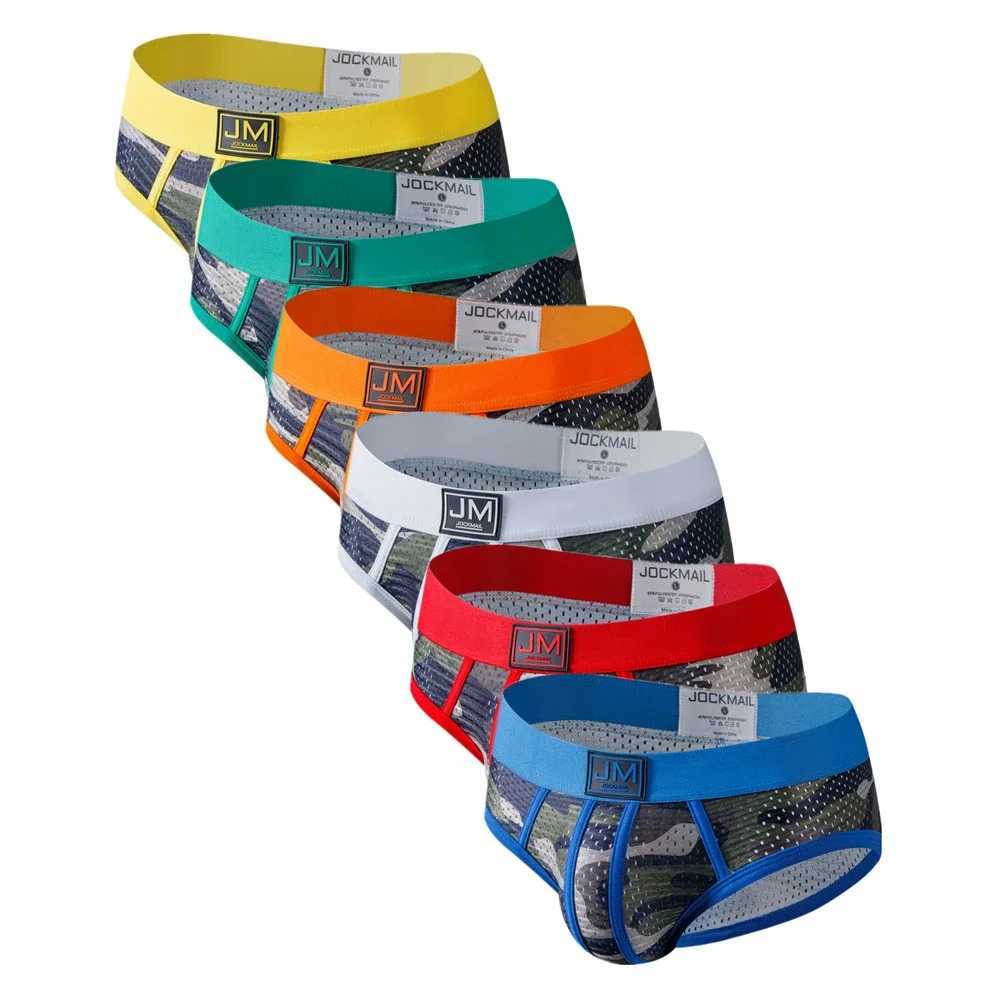 Mens Underwear Briefs Underpants Nylon Low-rise Mesh Breathable Camouflage Mens Briefs Swimwear Shorts W250603