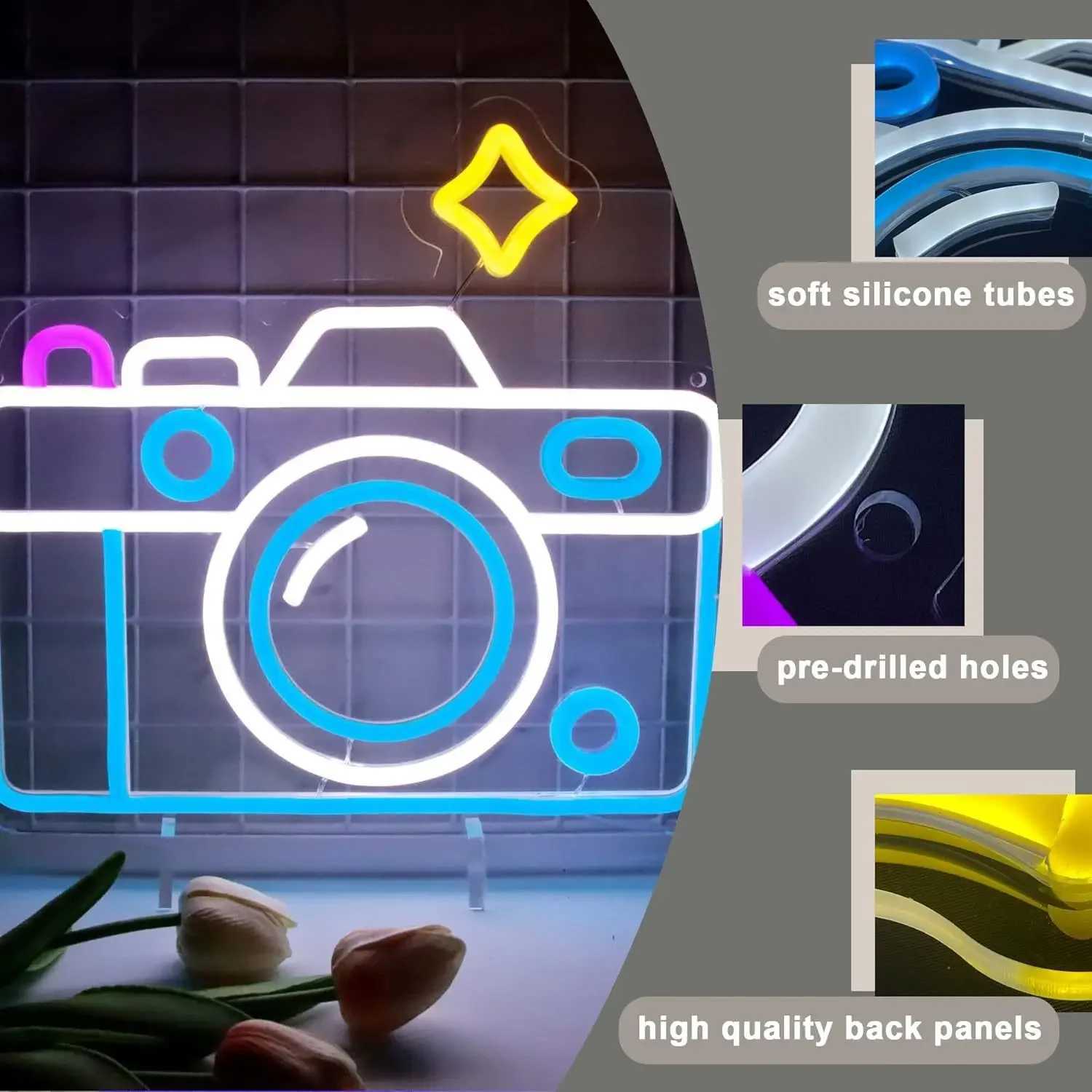 Photography camera neon lights LED neon lights photography room neon signs as wall decor bedroom family boy girl room decoration XJ250602