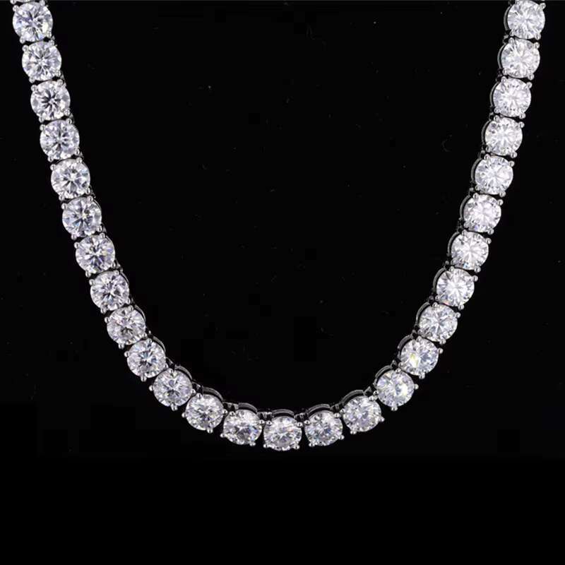 Hot Sale Men Women Moissanite Diamond Necklace 3mm-6mm 925 silver Tennis Chain