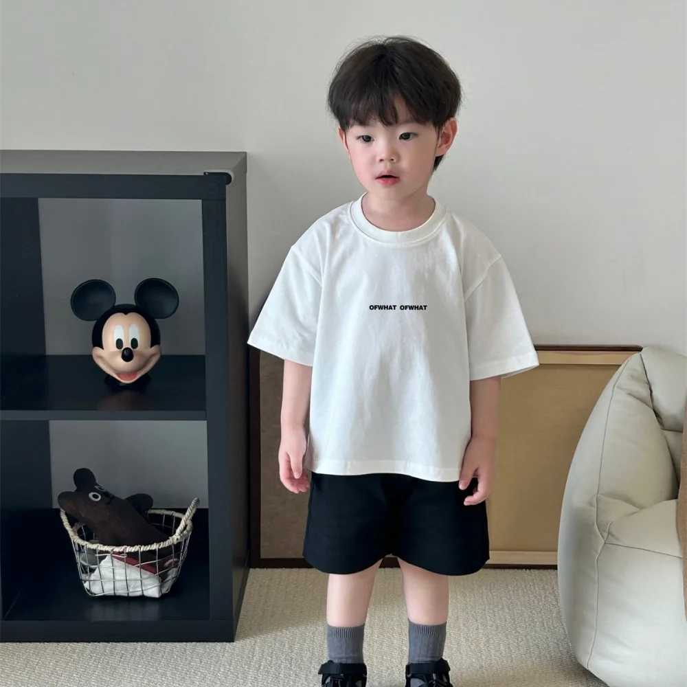 Trendy short-sleeved T-shirt childrens clothing pure cotton loose summer mens and girls casual wear T250603