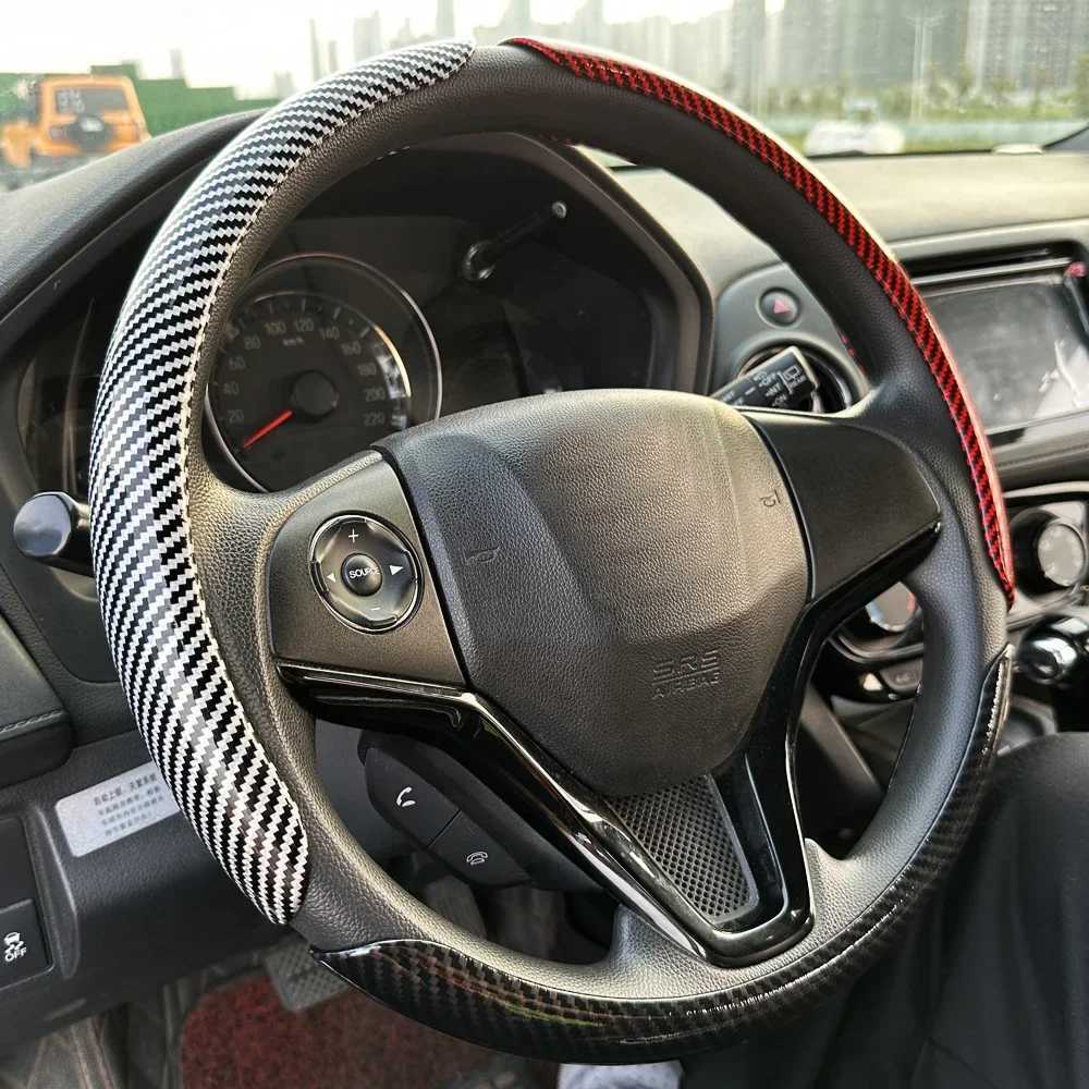 Upgrade Your Driving Experience with A Non-Slip Carbon Fiber Steering Wheel Cover Accessories Glossy Carbon Fiber Looking Amagi R250603