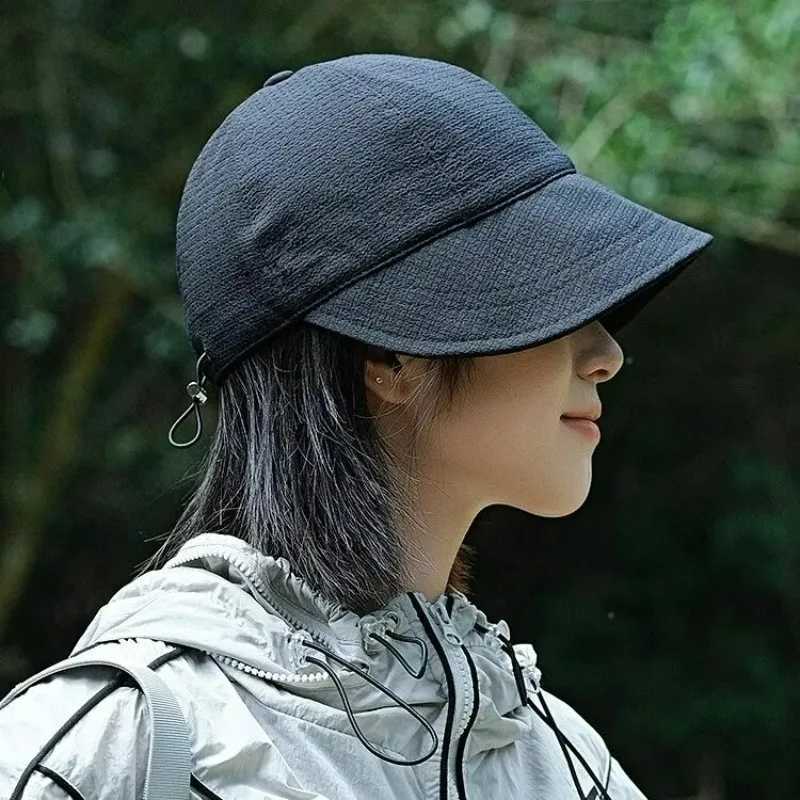 Fashion Foldable Wide Brim Sunscreen Hat Drawstring Adjustable Baseball Cap Summer Breathable Fisherman Cap for Women Beach Hat W250602