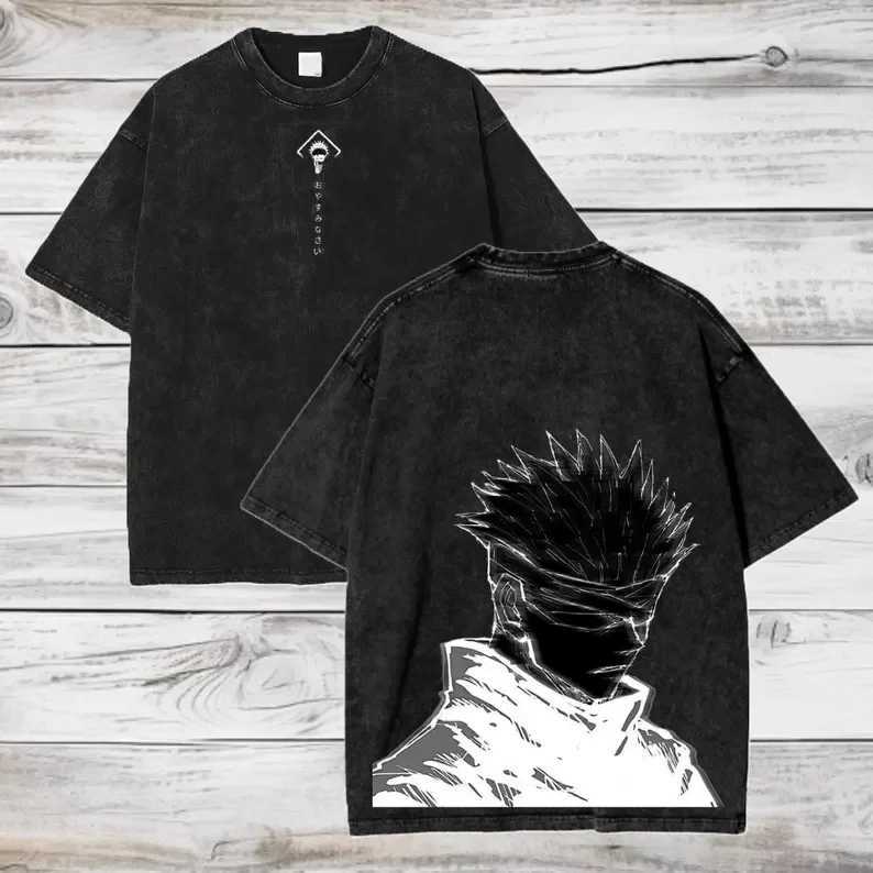 Gojo Satoru Jujutsu Kaisen T Shirt Men Women T-shirt Washed Cotton T-shirt Clothing Summer Short Sleeve Oversized Tees Streetwear W250603