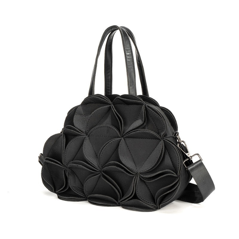 Fashion Bags New Splicing Three-dimensional Flower Bag Female Creative Handbag Niche Design Large-capacity Messenger Bag
