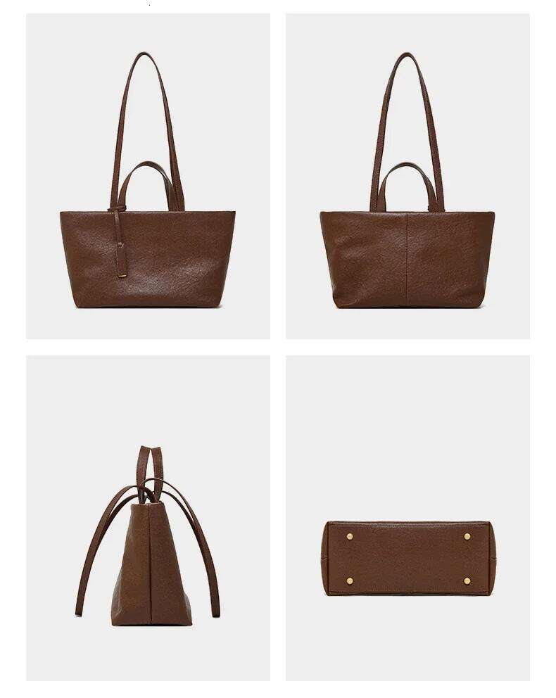 Fashion Trend Cowhide Designer Large Capacity Commuter Women's Handbag