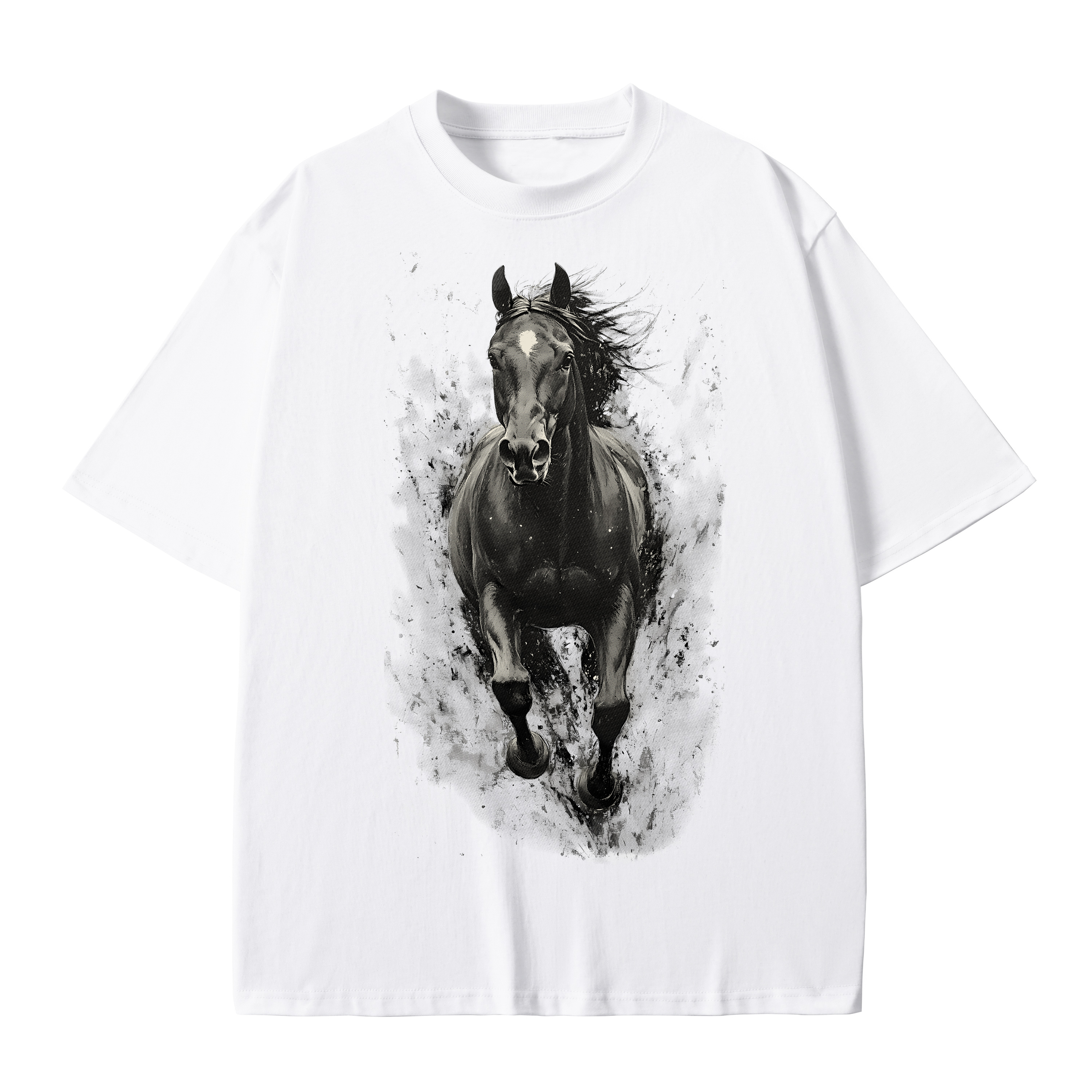 T-shirt men's top designer cotton T-shirt Silver warhorse short sleeved clothing high-quality fashionable T-shirt BROADTRUE
