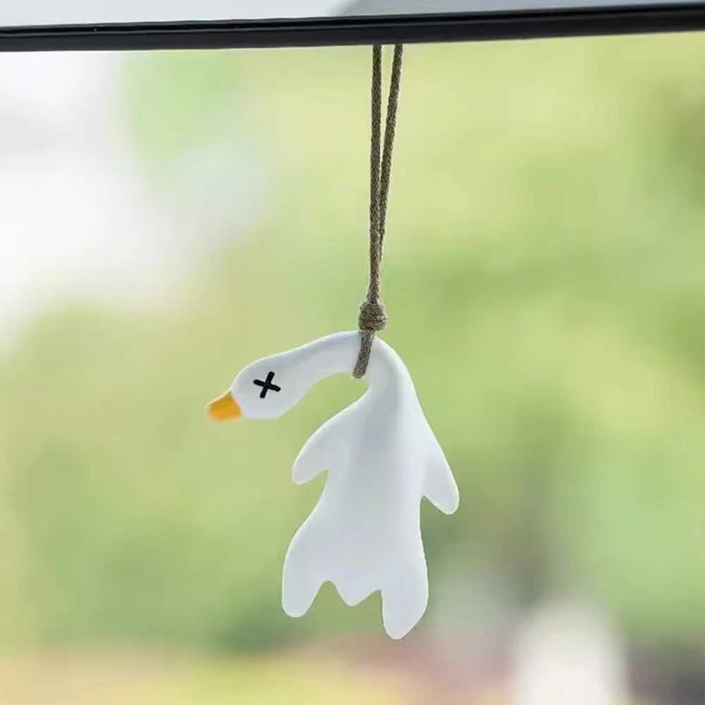 Funny Goose Keychain Roast Duck Rope Keyring Backpack Pendant Car Hanging Accessories Ultraviolet Color Change White Key Chain XJ250602